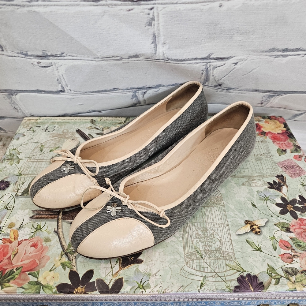 Chanel Vintage Clover Canvas Flats